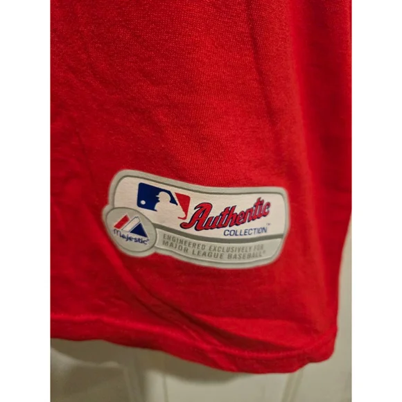 Men's Majestic Philadelphia Phillies Red White XL Short Sleeve T-Shirt - Picture 2 of 7